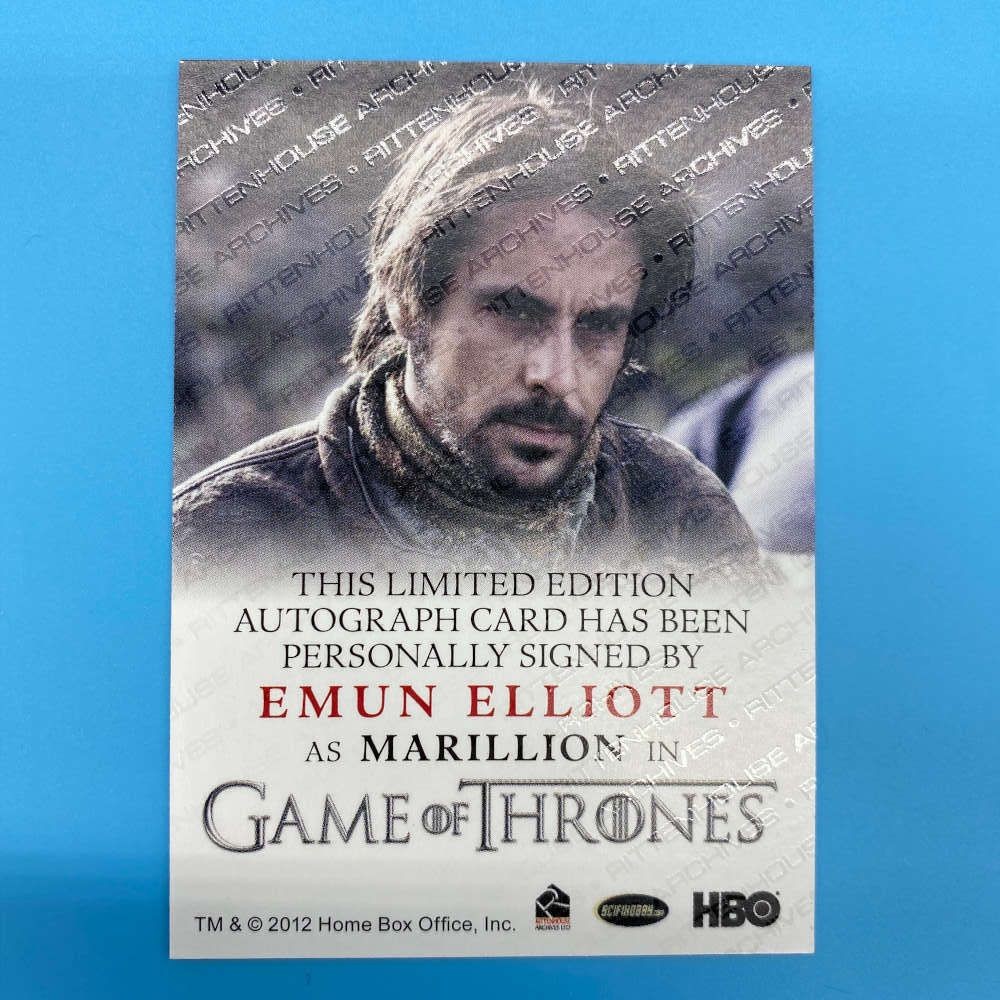 Game Of Thrones Season 4 : Autograph Card Emun Elliott | Hoarders ...